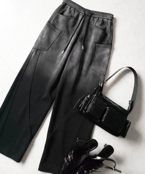 me+em select(ミームセレクト)の「グラデーションブラックヴィンテージスウェットパンツ / gradation black vintage sweatpants(スウェットパンツ・レディース・ブラック・FREE)」の2枚目の写真
