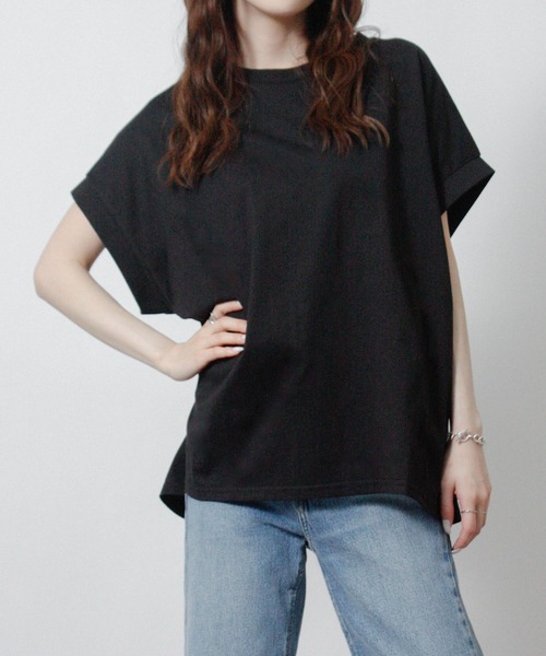 Social GIRL(ソーシャルガール)の「接触冷感オーバーサイズTシャツ(Tシャツ/カットソー・レディース・ブラック/アイボリー/チャコール/ライトブルー・M)」の5枚目の写真
