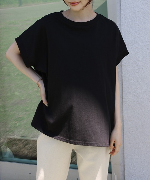 Social GIRL(ソーシャルガール)の「接触冷感オーバーサイズTシャツ(Tシャツ/カットソー・レディース・ブラック/アイボリー/チャコール/ライトブルー・M)」の12枚目の写真