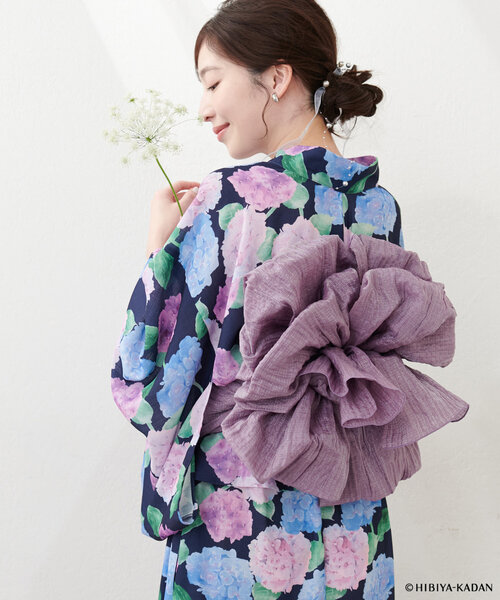 natural couture（ナチュラルクチュール）の「ラメしわ兵児帯（その他小物・レディース・オレンジ/イエロー/ミント/ネイビー/パープル/ブルー/オフホワイト・FREE）」の9枚目の写真