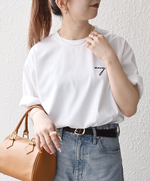 SHIPS any（シップス エニィ）の「SHIPS any:〈撥水加工〉Teflon EcoElite(TM) 刺繍 バックプリント ロゴ Tシャツ◇（Tシャツ/カットソー・メンズ・ダークグレー/オリーブ/ライトホワイト/ブラック・MEDIUM/LARGE/X-LARGE）」の2枚目の写真