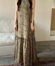 ヴィンテージ風 ノースリーブワンピース ルームウェア ナイトウェア 部屋着