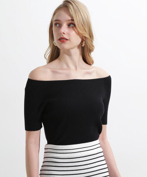 PINKY&DIANNE（ピンキーアンドダイアン）の「◆オフショルダーリブニット（ニット/セーター・レディース・ブラウン/ホワイト/ブラック・38）」の20枚目の写真