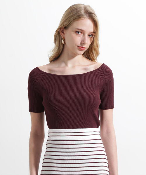 PINKY&DIANNE(ピンキーアンドダイアン)の「◆オフショルダーリブニット(ニット/セーター・レディース・ブラウン/ホワイト/ブラック・38)」の8枚目の写真