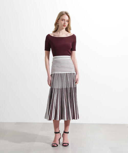 PINKY&DIANNE（ピンキーアンドダイアン）の「◆オフショルダーリブニット（ニット/セーター・レディース・ブラウン/ホワイト/ブラック・38）」の9枚目の写真