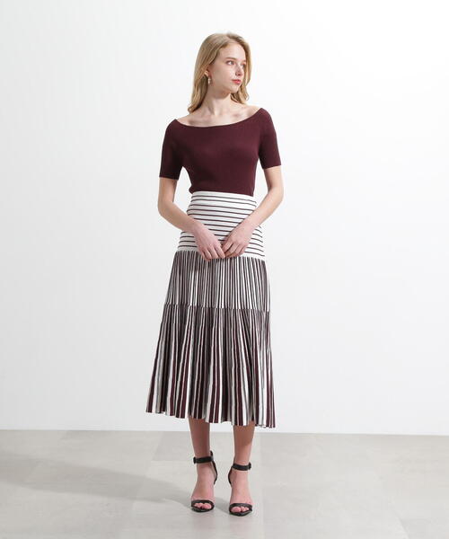 PINKY&DIANNE（ピンキーアンドダイアン）の「◆オフショルダーリブニット（ニット/セーター・レディース・ブラウン/ホワイト/ブラック・38）」の10枚目の写真