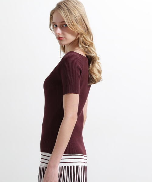 PINKY&DIANNE（ピンキーアンドダイアン）の「◆オフショルダーリブニット（ニット/セーター・レディース・ブラウン/ホワイト/ブラック・38）」の11枚目の写真