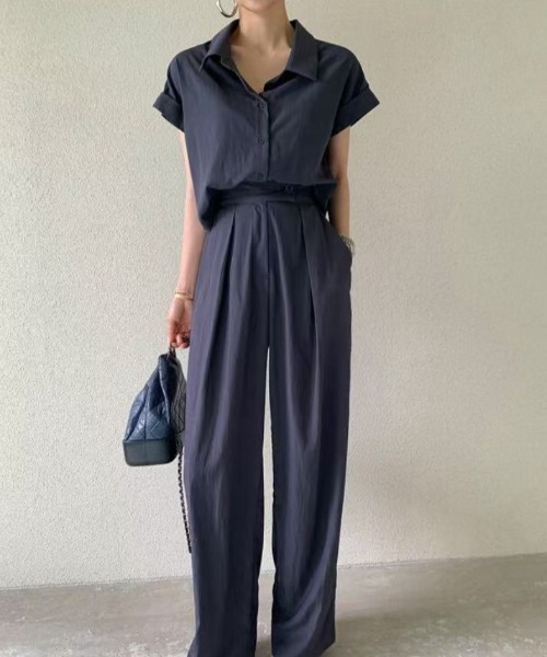 セットアップ 2点 オフショルダー トップス ハイウエスト パンツ 楽天市場】セットアップ 2点セット ツーピース ハイウエスト