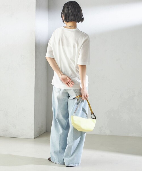 SHIPS(シップス)の「【SHIPS別注】V:room:コットン クレープ(Tシャツ/カットソー・レディース・ブラック/ホワイト系・ONE SIZE)」の6枚目の写真