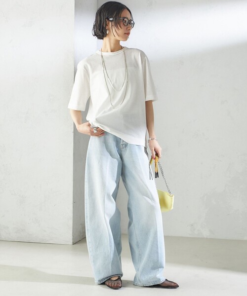SHIPS(シップス)の「【SHIPS別注】V:room:コットン クレープ(Tシャツ/カットソー・レディース・ブラック/ホワイト系・ONE SIZE)」の8枚目の写真