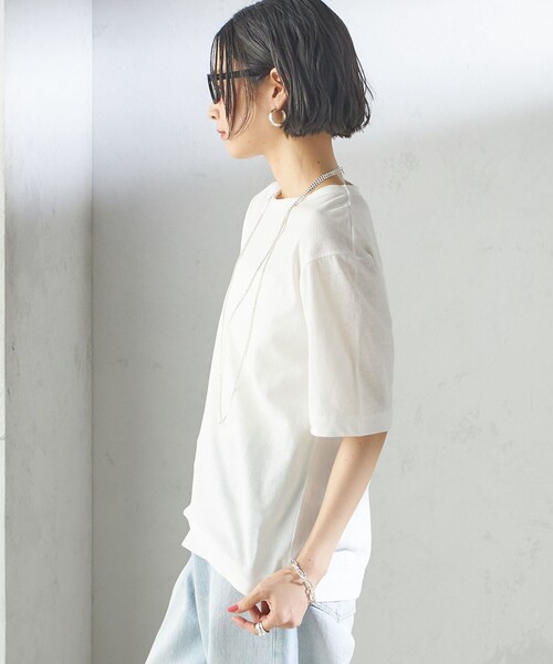 SHIPS(シップス)の「【SHIPS別注】V:room:コットン クレープ(Tシャツ/カットソー・レディース・ブラック/ホワイト系・ONE SIZE)」の10枚目の写真