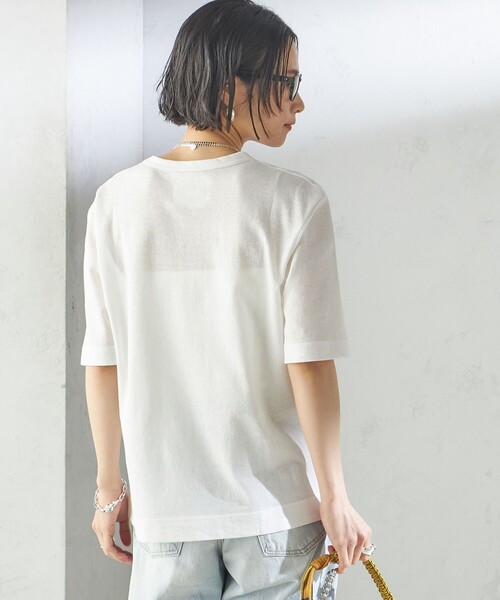 SHIPS(シップス)の「【SHIPS別注】V:room:コットン クレープ(Tシャツ/カットソー・レディース・ブラック/ホワイト系・ONE SIZE)」の11枚目の写真