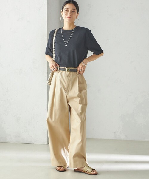 SHIPS(シップス)の「【SHIPS別注】V:room:コットン クレープ(Tシャツ/カットソー・レディース・ブラック/ホワイト系・ONE SIZE)」の14枚目の写真