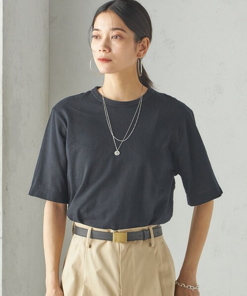 SHIPS(シップス)の「【SHIPS別注】V:room:コットン クレープ(Tシャツ/カットソー・レディース・ブラック/ホワイト系・ONE SIZE)」の20枚目の写真