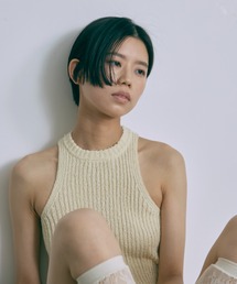 【Set Up】Melange American Sleeve Knit