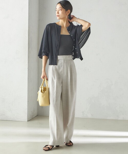 SHIPS(シップス)の「〈手洗い可能〉ホール ガーメント ケープ デザイン カーディガン(カーディガン/ボレロ・レディース・イエロー系/オフホワイト/ブラック・ONE SIZE)」の6枚目の写真