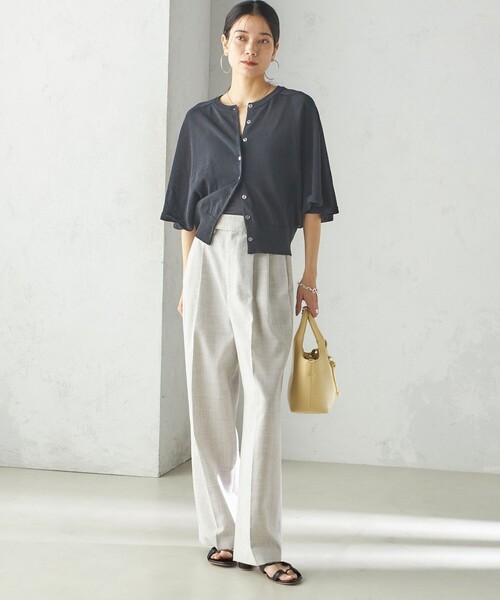 SHIPS(シップス)の「〈手洗い可能〉ホール ガーメント ケープ デザイン カーディガン(カーディガン/ボレロ・レディース・イエロー系/オフホワイト/ブラック・ONE SIZE)」の11枚目の写真