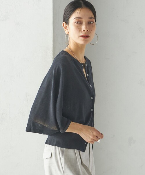 SHIPS(シップス)の「〈手洗い可能〉ホール ガーメント ケープ デザイン カーディガン(カーディガン/ボレロ・レディース・イエロー系/オフホワイト/ブラック・ONE SIZE)」の16枚目の写真