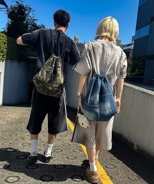 A'gem(エージェム)の「A'GEM/9 × .kom 『A'gem/エージェム』 リメイクバッグ(バックパック/リュック・レディース・グリーン系カモフラージュ/ブルー/ブラック・FREE)」の19枚目の写真