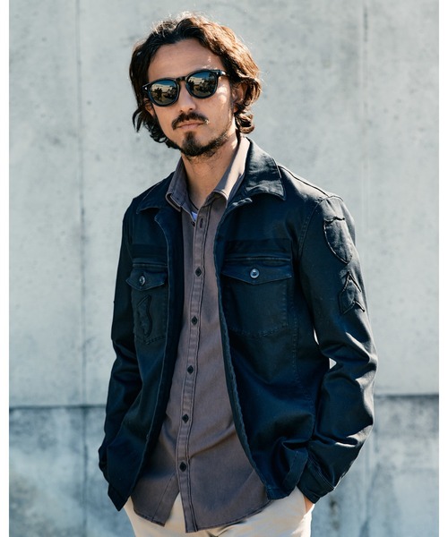 wjk（ダヴルジェイケイ）の「OG-107　shirt（シャツ/ブラウス・メンズ・ブラック/カーキ・SMALL/MEDIUM/LARGE/X-LARGE）」の2枚目の写真