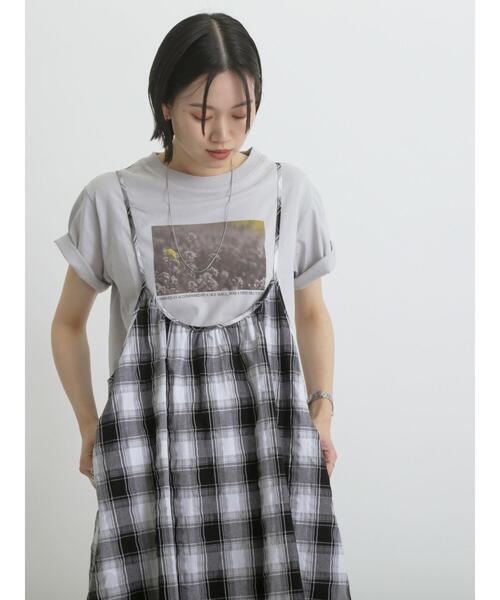 sm2rhythm（サマンサモスモスリズム）の「フォトプリントTシャツ(フラワー)（Tシャツ/カットソー・レディース・シルバーグレー/オフホワイト・F）」の5枚目の写真