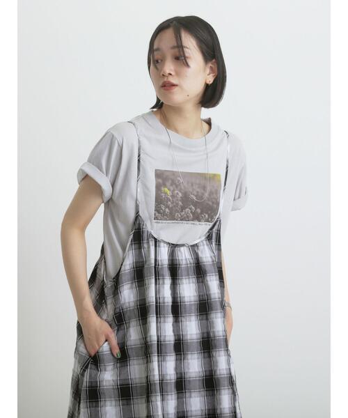 sm2rhythm（サマンサモスモスリズム）の「フォトプリントTシャツ(フラワー)（Tシャツ/カットソー・レディース・シルバーグレー/オフホワイト・F）」の6枚目の写真