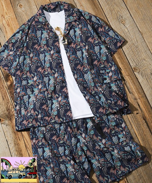 FREAK'S STORE(フリークスストア)の「FREAK’S STORE/フリークスストア 【Beach & Festival】撥水ナイロン オープンカラーシャツ ショートスリーブ(シャツ/ブラウス・メンズ・ブラック系その他/レオパード/その他・MEDIUM/LARGE)」の13枚目の写真
