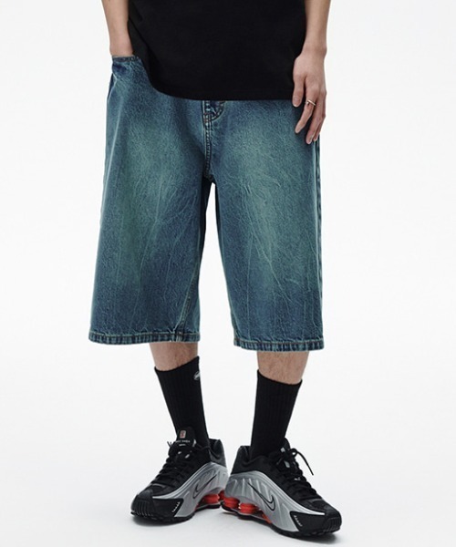 mahagrid/マハグリッド』 MUD WASHING DENIM SHORT /マッドワッ