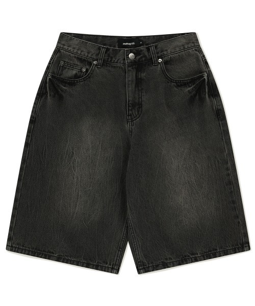 MAHAGRID(マハグリッド)の「『mahagrid/マハグリッド』 MUD WASHING DENIM SHORT /マッドワッシングデニムショートパンツ(デニムパンツ・メンズ・ブラック/ブルー・M/S)」の14枚目の写真