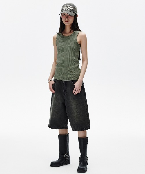 MAHAGRID(マハグリッド)の「『mahagrid/マハグリッド』 MUD WASHING DENIM SHORT /マッドワッシングデニムショートパンツ(デニムパンツ・メンズ・ブラック/ブルー・M/S)」の13枚目の写真