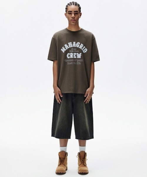 MAHAGRID(マハグリッド)の「『mahagrid/マハグリッド』 MUD WASHING DENIM SHORT /マッドワッシングデニムショートパンツ(デニムパンツ・メンズ・ブラック/ブルー・M/S)」の10枚目の写真