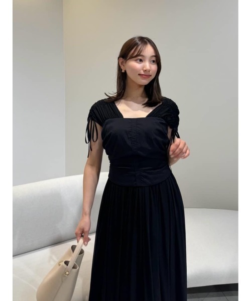 ワンピース herlipto Nuage Airy Dress black M Nuage Airy Dress（ワンピース）｜Her lip to（ハーリップトゥー）の