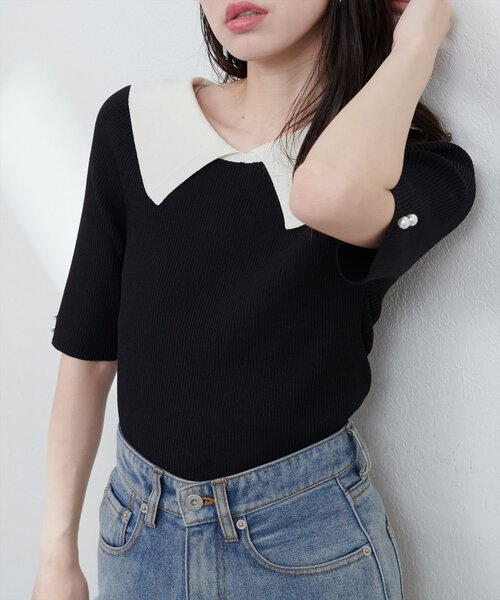 natural couture - 未使用❗シンプル プチ ハイネックニット ■natural couture  黒 未使用❗シンプル プチ ハイネックニット ◇natural couture 黒
