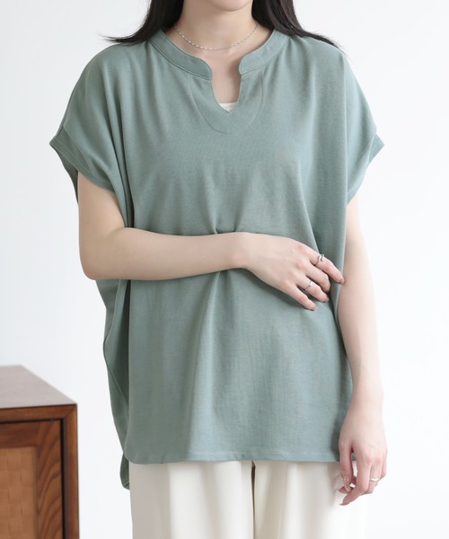 セール】キーネックトップス（Tシャツ/カットソー）｜SUNFLOWER