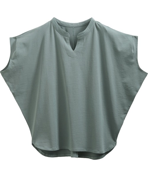 SUNFLOWER EIGHT(サンフラワーエイト)の「キーネックトップス(Tシャツ/カットソー・レディース・アイボリー/スモーキーグリーン系/ブラック・M)」の21枚目の写真
