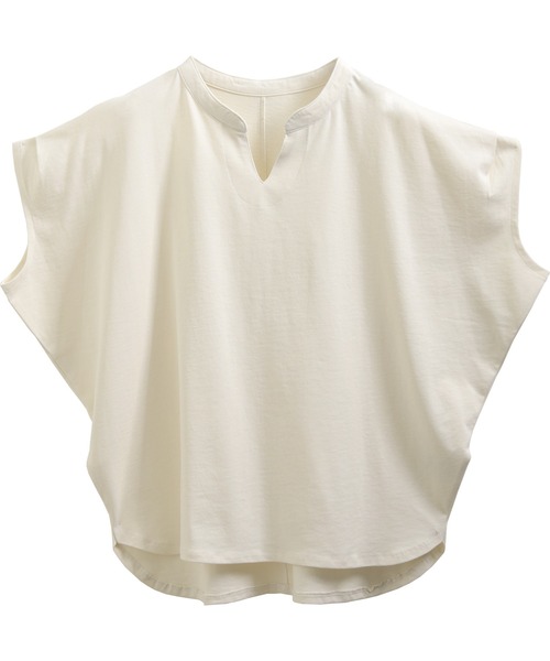 SUNFLOWER EIGHT(サンフラワーエイト)の「キーネックトップス(Tシャツ/カットソー・レディース・アイボリー/スモーキーグリーン系/ブラック・M)」の22枚目の写真