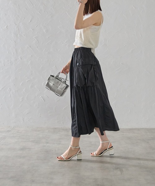 each(イーチ)の「サイドポケットナイロンミディスカート(スカート・レディース・グレー/ブラック/ライトグレー・FREE)」の11枚目の写真