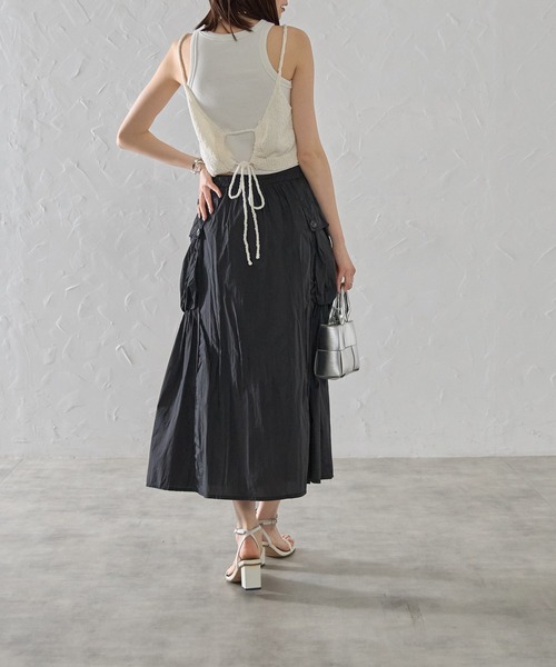 each(イーチ)の「サイドポケットナイロンミディスカート(スカート・レディース・グレー/ブラック/ライトグレー・FREE)」の10枚目の写真