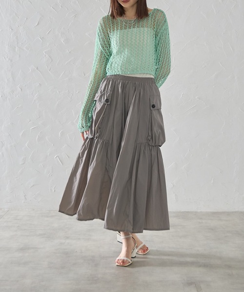 each(イーチ)の「サイドポケットナイロンミディスカート(スカート・レディース・グレー/ブラック/ライトグレー・FREE)」の19枚目の写真