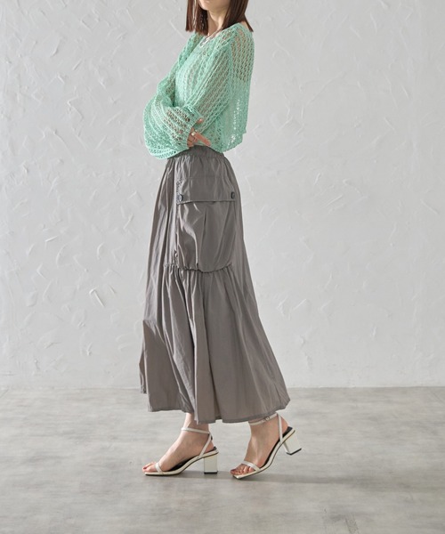 each(イーチ)の「サイドポケットナイロンミディスカート(スカート・レディース・グレー/ブラック/ライトグレー・FREE)」の20枚目の写真