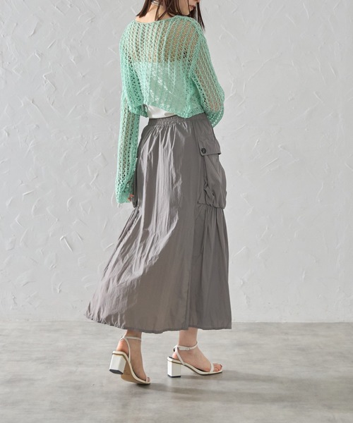 each(イーチ)の「サイドポケットナイロンミディスカート(スカート・レディース・グレー/ブラック/ライトグレー・FREE)」の21枚目の写真