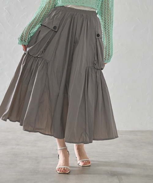 each(イーチ)の「サイドポケットナイロンミディスカート(スカート・レディース・グレー/ブラック/ライトグレー・FREE)」の14枚目の写真