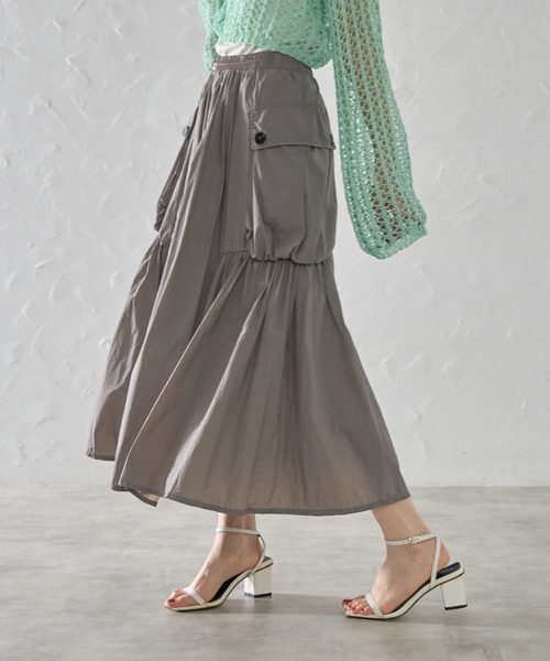 each(イーチ)の「サイドポケットナイロンミディスカート(スカート・レディース・グレー/ブラック/ライトグレー・FREE)」の15枚目の写真