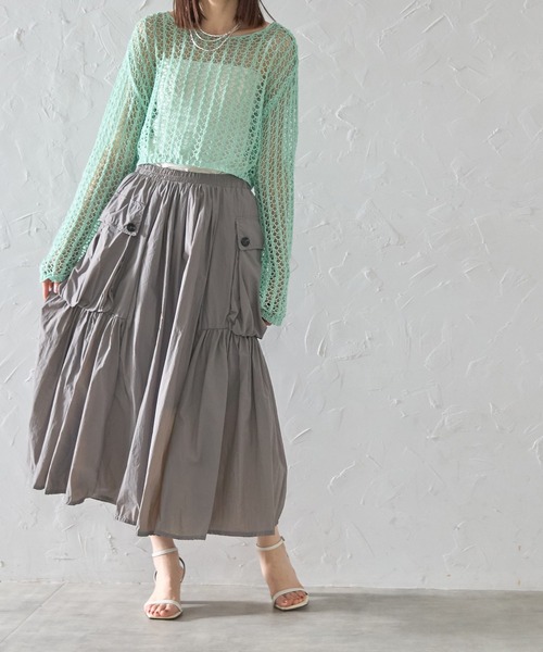 each(イーチ)の「サイドポケットナイロンミディスカート(スカート・レディース・グレー/ブラック/ライトグレー・FREE)」の13枚目の写真