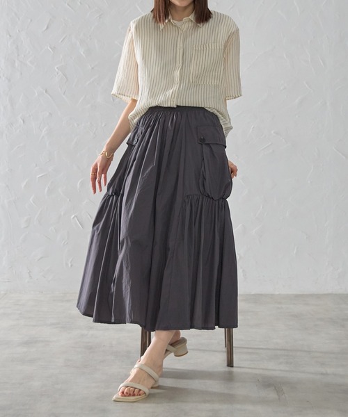 each(イーチ)の「サイドポケットナイロンミディスカート(スカート・レディース・グレー/ブラック/ライトグレー・FREE)」の22枚目の写真