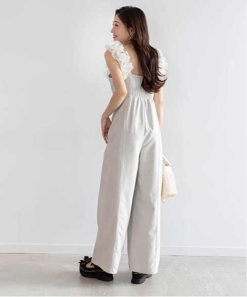 RANDA(ランダ)の「フリルオールインワン(サロペット/オーバーオール・レディース・チェック/ネイビー/グレー・1/0)」の16枚目の写真