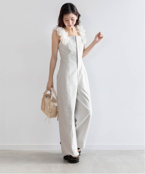 RANDA(ランダ)の「フリルオールインワン(サロペット/オーバーオール・レディース・チェック/ネイビー/グレー・1/0)」の17枚目の写真