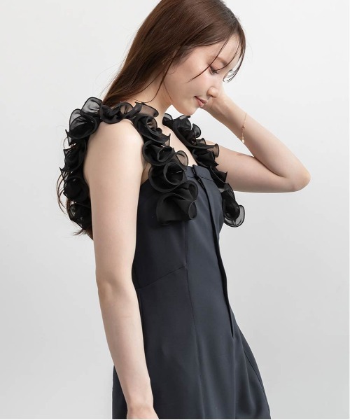 RANDA(ランダ)の「フリルオールインワン(サロペット/オーバーオール・レディース・チェック/ネイビー/グレー・1/0)」の19枚目の写真