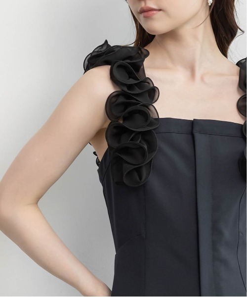 RANDA(ランダ)の「フリルオールインワン(サロペット/オーバーオール・レディース・チェック/ネイビー/グレー・1/0)」の21枚目の写真