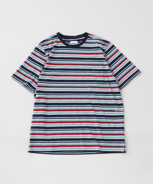 Tシャツ・カットソー Pop Trading Company STRIPED MULTICOLOR TEE Multicolor Pop Trading Company Striped Logo T-Shirt | SVD